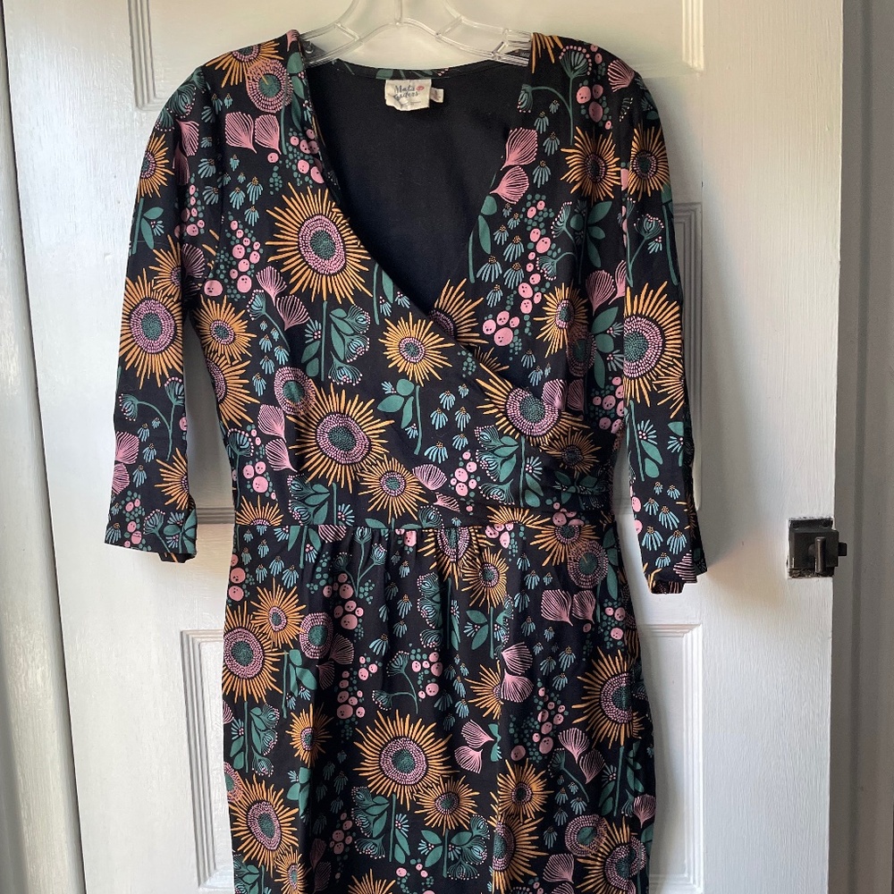 Mata Traders wrap top jersey knit dress